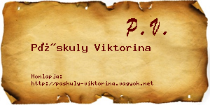 Páskuly Viktorina névjegykártya